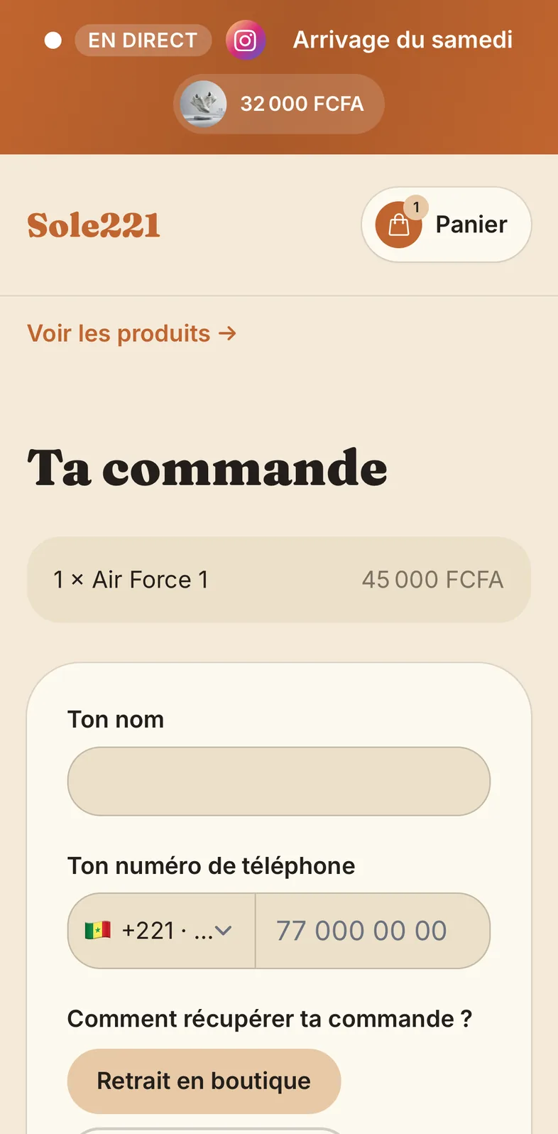 Ton client commande.