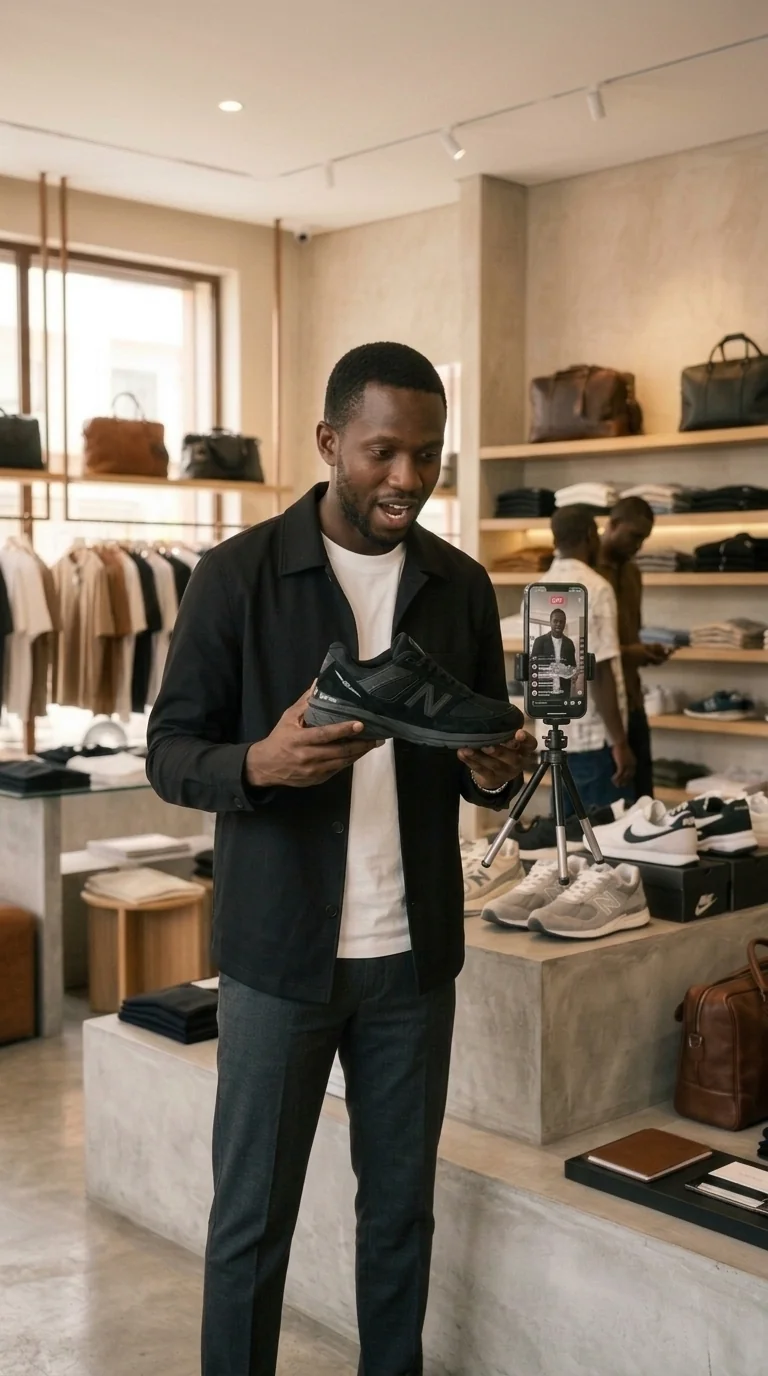 Moussa présente un produit en direct